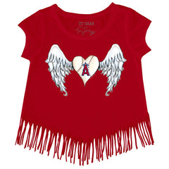 Los Angeles Angels Tiny Turnip Girls Youth Angel Wings Fringe T-Shirt - MLB T-shirts