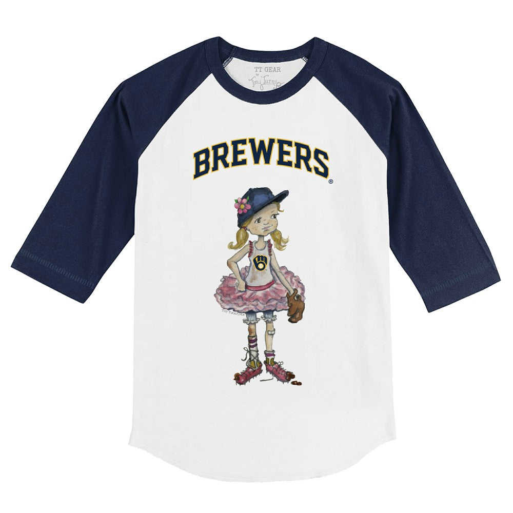 Milwaukee Brewers Tiny Turnip Youth Babes 3/4-Sleeve Raglan T-Shirt - MLB T-shirts