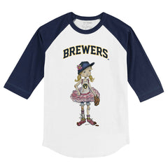 Milwaukee Brewers Tiny Turnip Youth Babes 3/4-Sleeve Raglan T-Shirt - MLB T-shirts