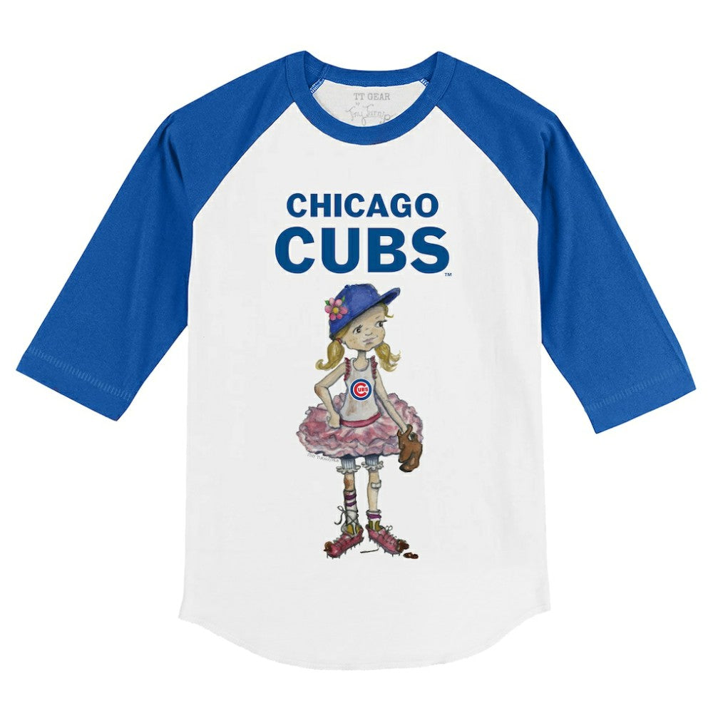 Chicago Cubs Tiny Turnip Youth Babes 3/4-Sleeve Raglan T-Shirt - MLB T-shirts