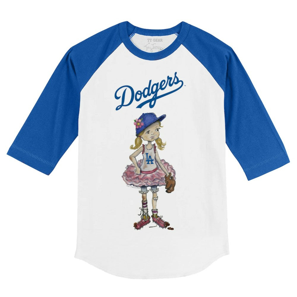 Los Angeles Dodgers Tiny Turnip Youth Babes 3/4-Sleeve Raglan T-Shirt - MLB T-shirts
