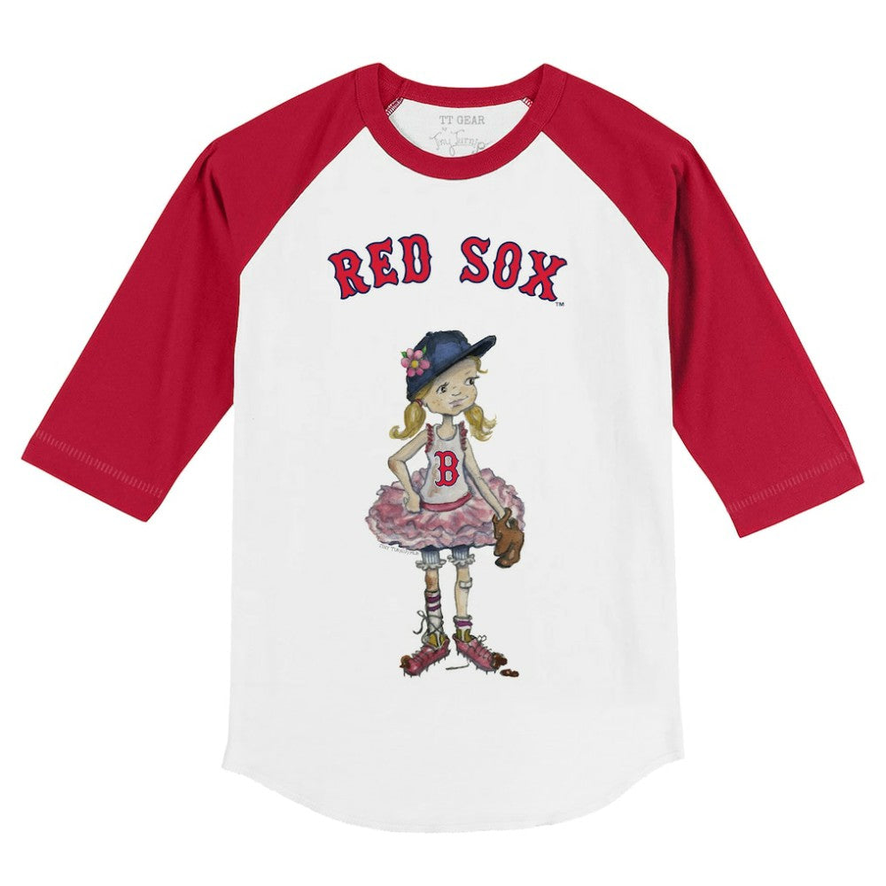 Boston Red Sox Tiny Turnip Youth Babes 3/4-Sleeve Raglan T-Shirt - MLB T-shirts