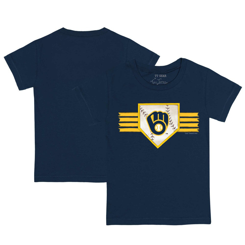 Milwaukee Brewers Tiny Turnip Youth Base Stripe T-Shirt - MLB T-shirts