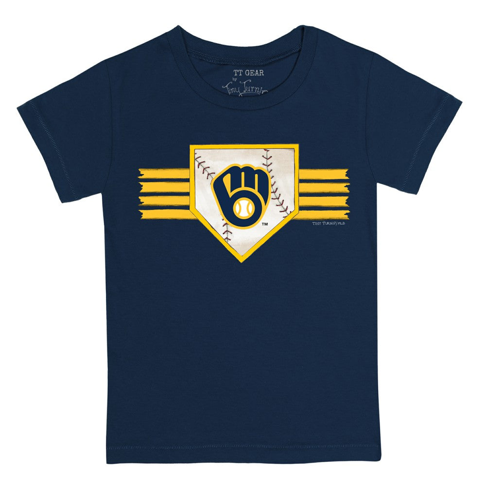 Milwaukee Brewers Tiny Turnip Youth Base Stripe T-Shirt - MLB T-shirts