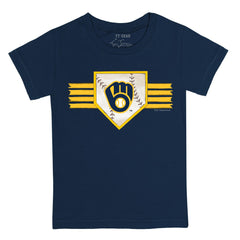 Milwaukee Brewers Tiny Turnip Youth Base Stripe T-Shirt - MLB T-shirts