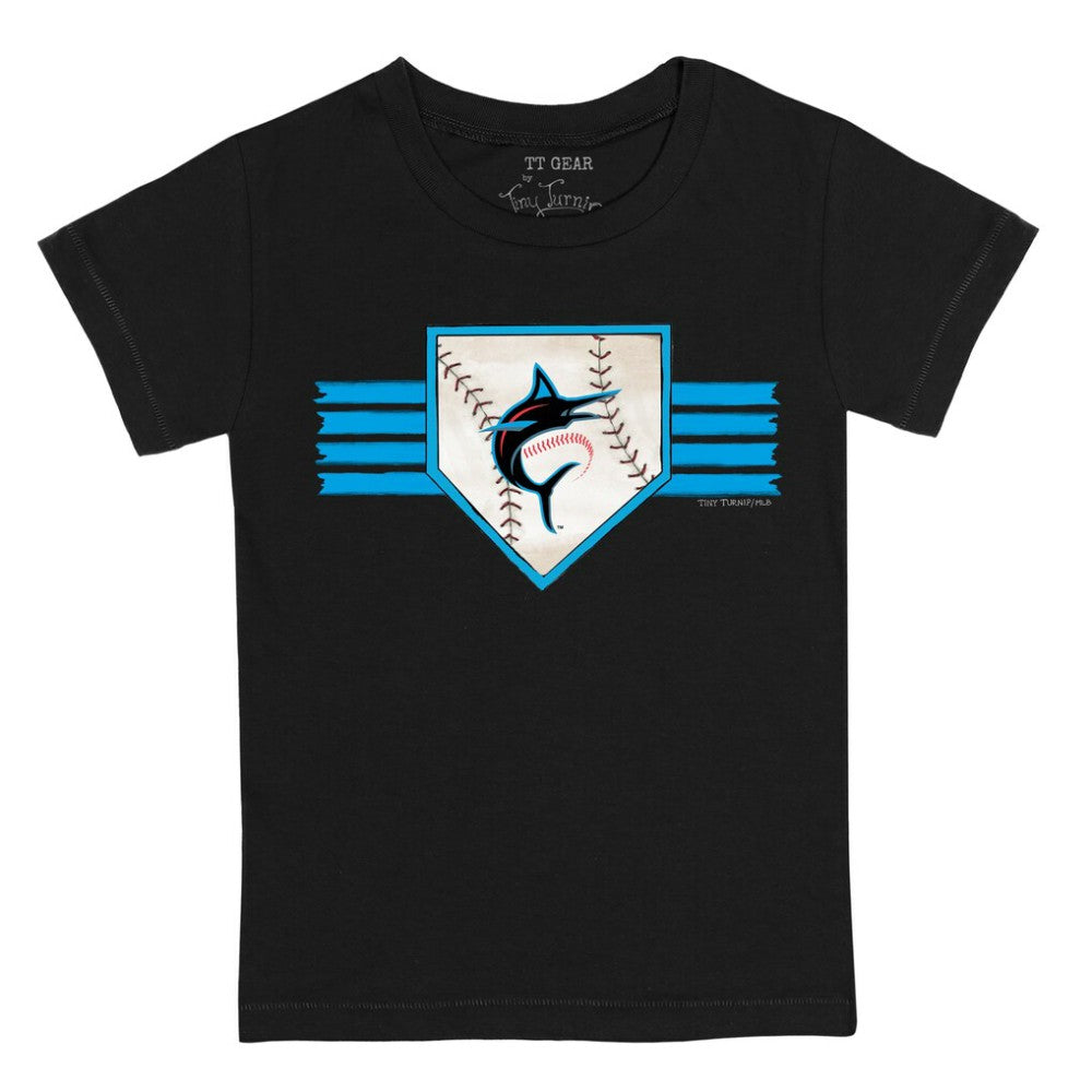 Miami Marlins Tiny Turnip Youth Base Stripe T-Shirt - MLB T-shirts