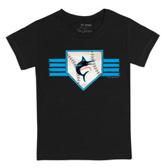 Miami Marlins Tiny Turnip Youth Base Stripe T-Shirt - MLB T-shirts