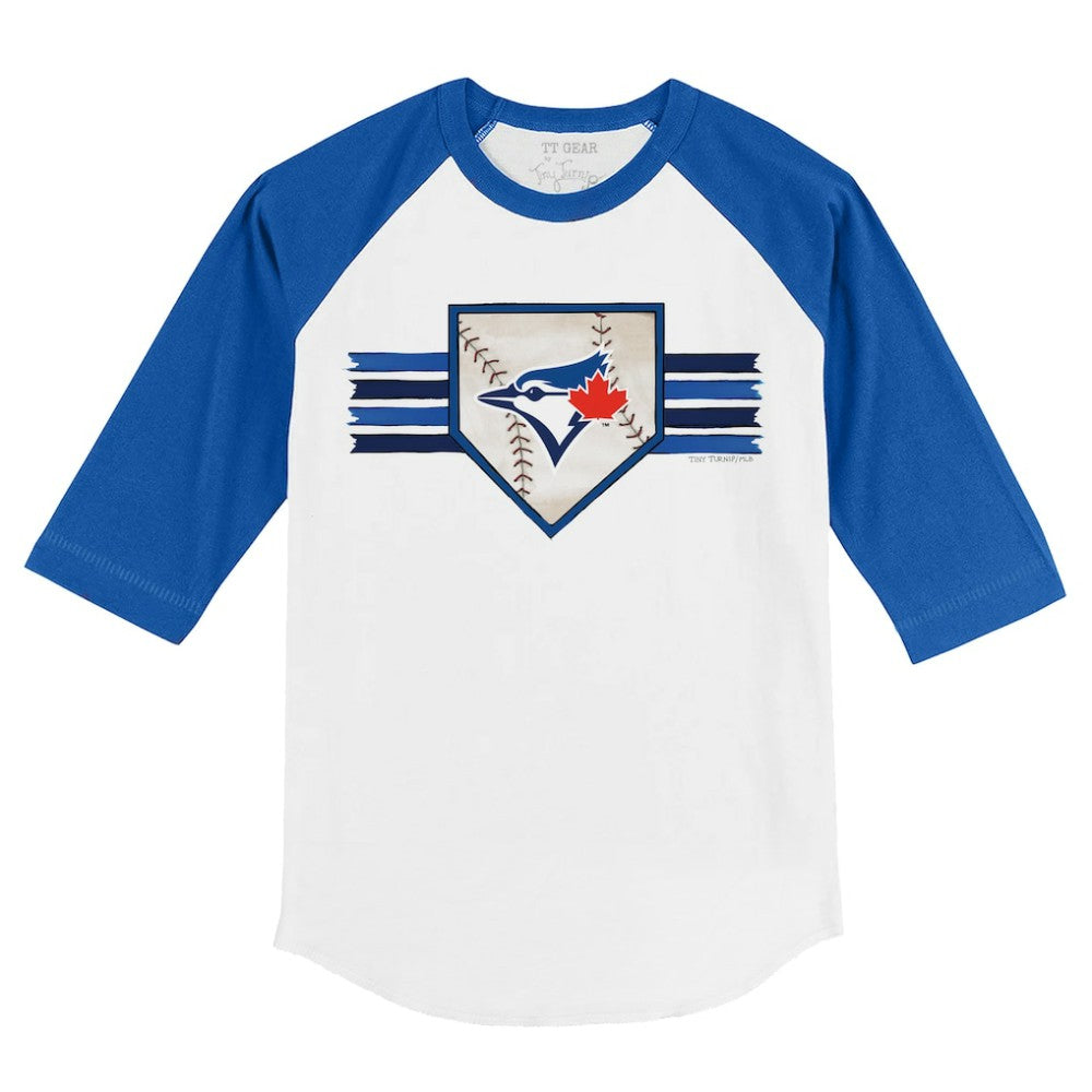 Toronto Blue Jays Tiny Turnip Youth Base Stripe 3/4-Sleeve Raglan T-Shirt - MLB T-shirts