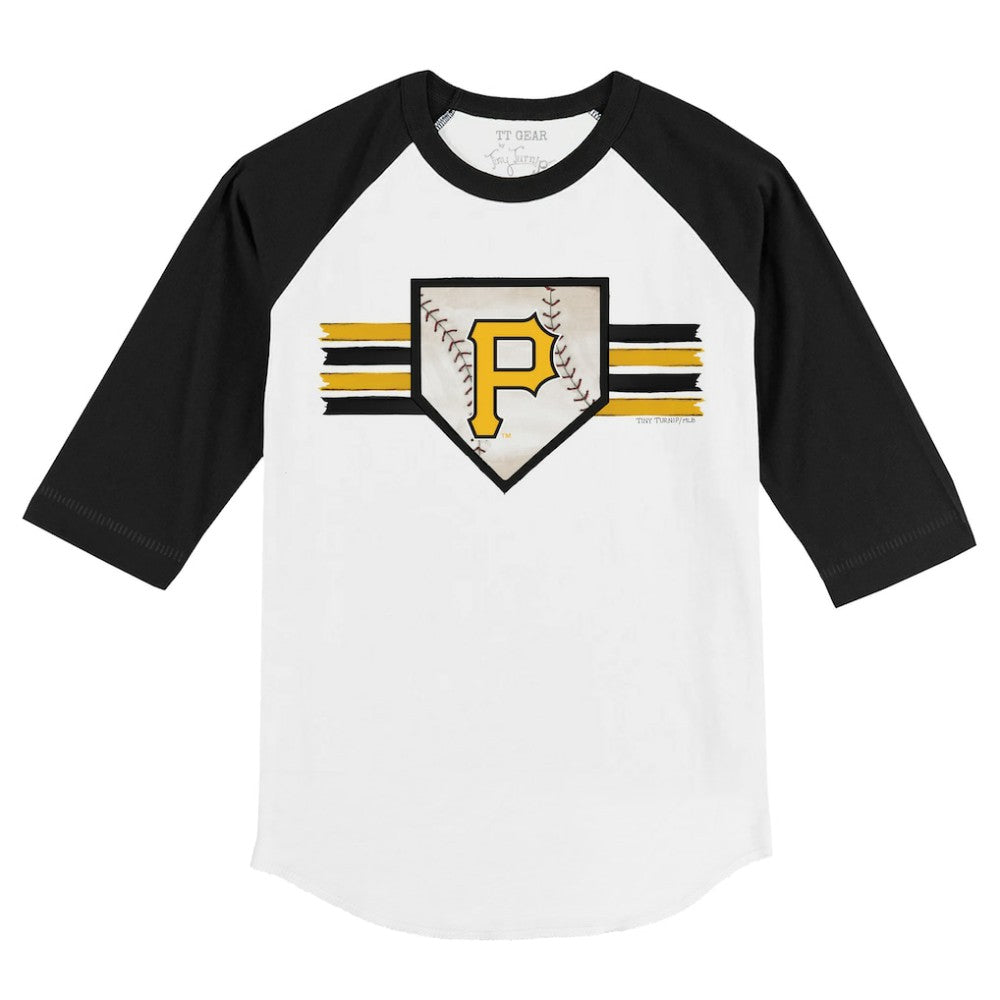 Pittsburgh Pirates Tiny Turnip Youth Base Stripe 3/4-Sleeve Raglan T-Shirt - MLB T-shirts