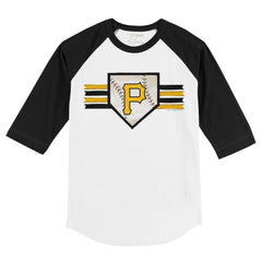 Pittsburgh Pirates Tiny Turnip Youth Base Stripe 3/4-Sleeve Raglan T-Shirt - MLB T-shirts
