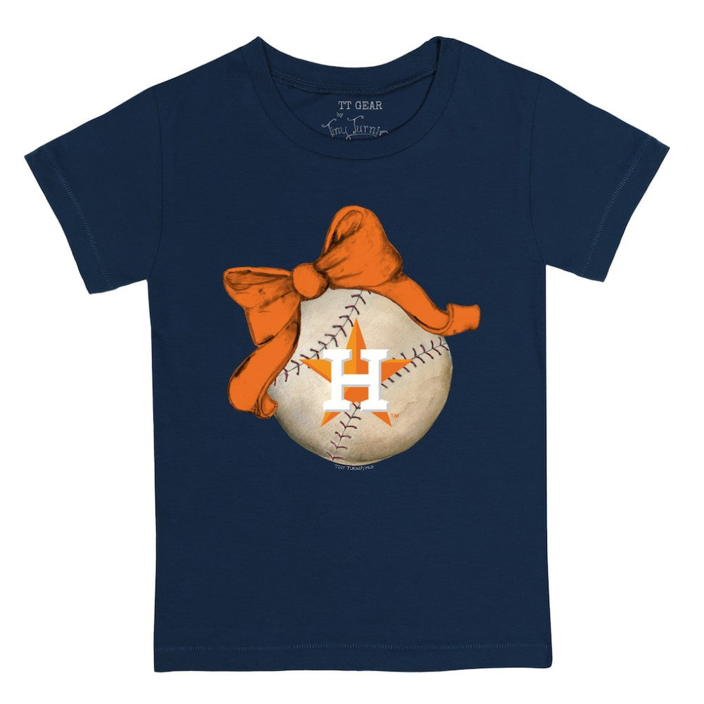Houston Astros Tiny Turnip Youth Baseball Bow T-Shirt - MLB T-shirts