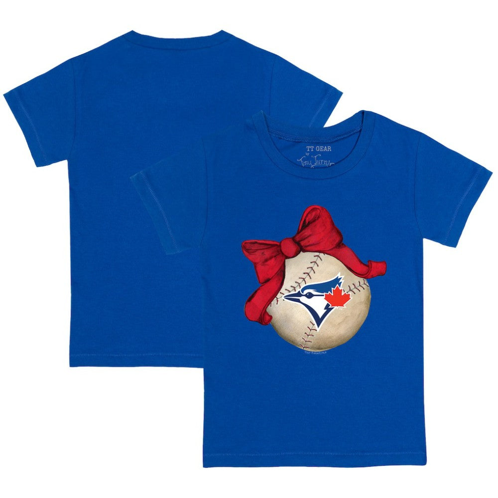 Toronto Blue Jays Tiny Turnip Youth Baseball Bow T-Shirt - MLB T-shirts