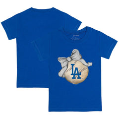 Los Angeles Dodgers Tiny Turnip Youth Baseball Bow T-Shirt - MLB T-shirts