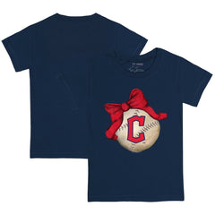 Cleveland Guardians Tiny Turnip Youth Baseball Bow T-Shirt - MLB T-shirts