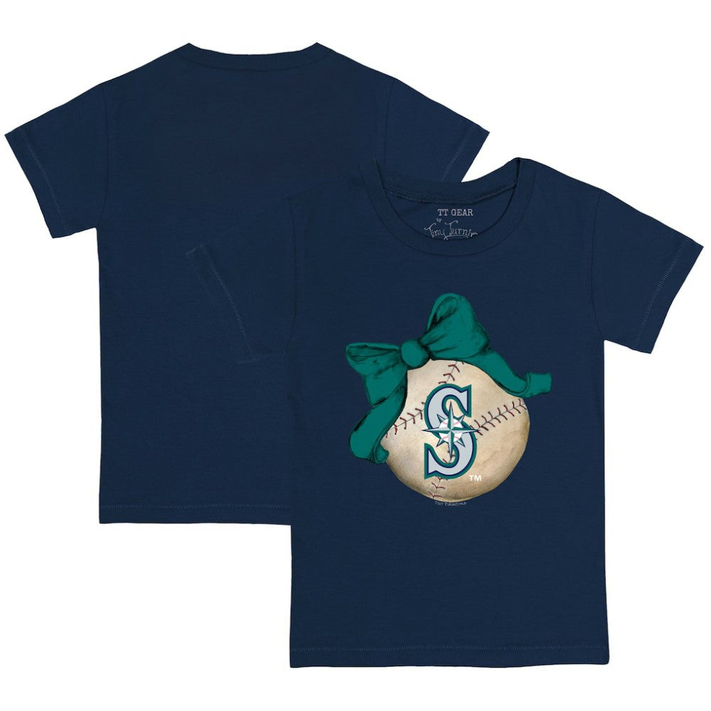 Seattle Mariners Tiny Turnip Youth Baseball Bow T-Shirt - MLB T-shirts