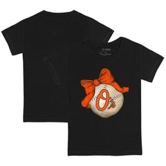 Baltimore Orioles Tiny Turnip Youth Baseball Bow T-Shirt - MLB T-shirts