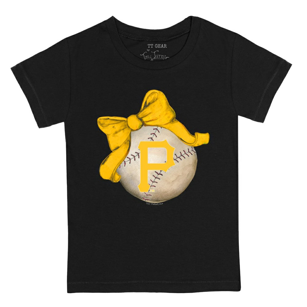 Pittsburgh Pirates Tiny Turnip Youth Baseball Bow T-Shirt - MLB T-shirts