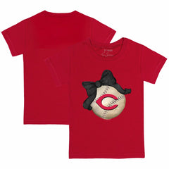Cincinnati Reds Tiny Turnip Youth Baseball Bow T-Shirt - MLB T-shirts