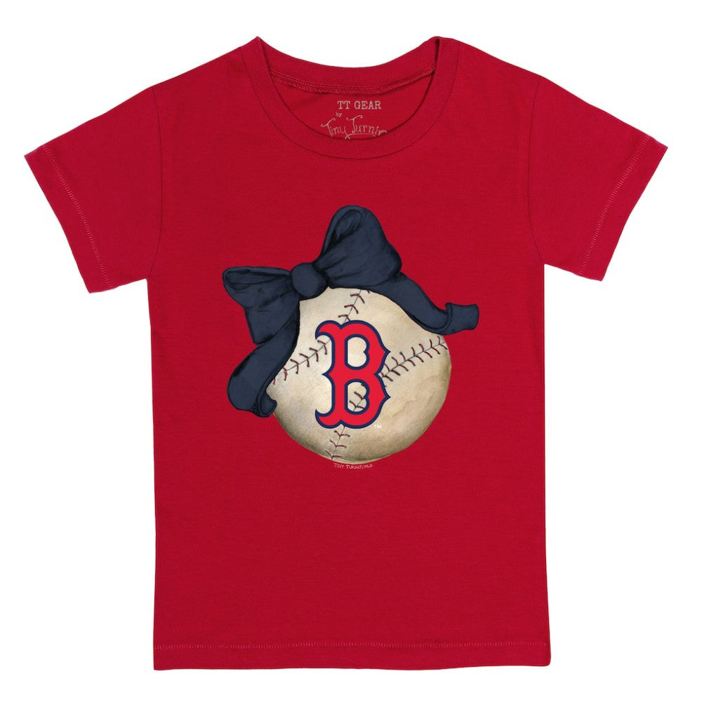 Boston Red Sox Tiny Turnip Youth Baseball Bow T-Shirt - MLB T-shirts