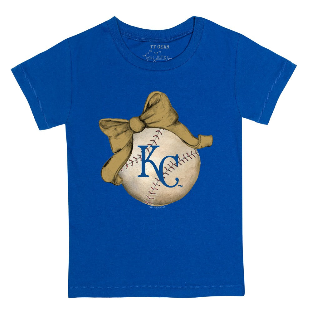 Kansas City Royals Tiny Turnip Youth Baseball Bow T-Shirt - MLB T-shirts
