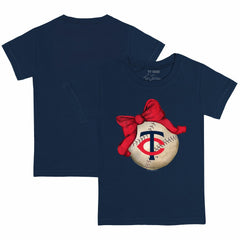 Minnesota Twins Tiny Turnip Youth Baseball Bow T-Shirt - MLB T-shirts