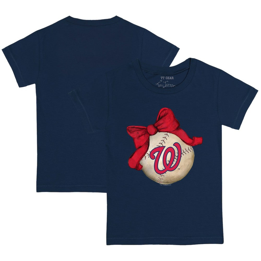 Washington Nationals Tiny Turnip Youth Baseball Bow T-Shirt - MLB T-shirts