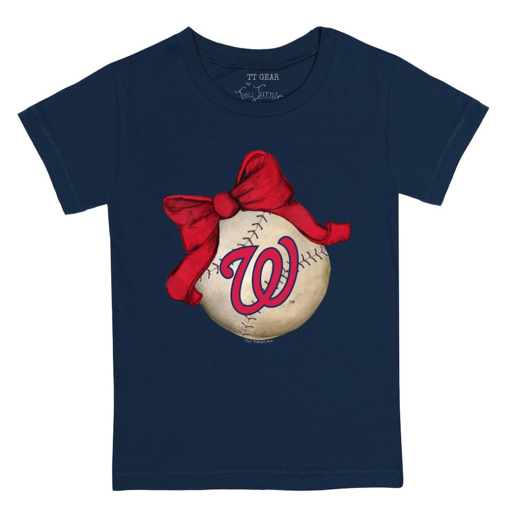 Washington Nationals Tiny Turnip Youth Baseball Bow T-Shirt - MLB T-shirts
