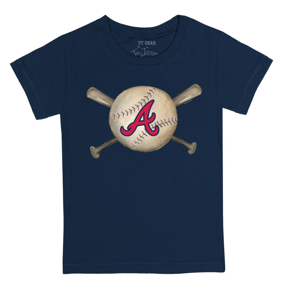 Atlanta Braves Tiny Turnip Youth Baseball Cross Bats T-Shirt - MLB T-shirts