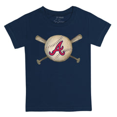 Atlanta Braves Tiny Turnip Youth Baseball Cross Bats T-Shirt - MLB T-shirts