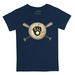 Milwaukee Brewers Tiny Turnip Youth Baseball Cross Bats T-Shirt - MLB T-shirts