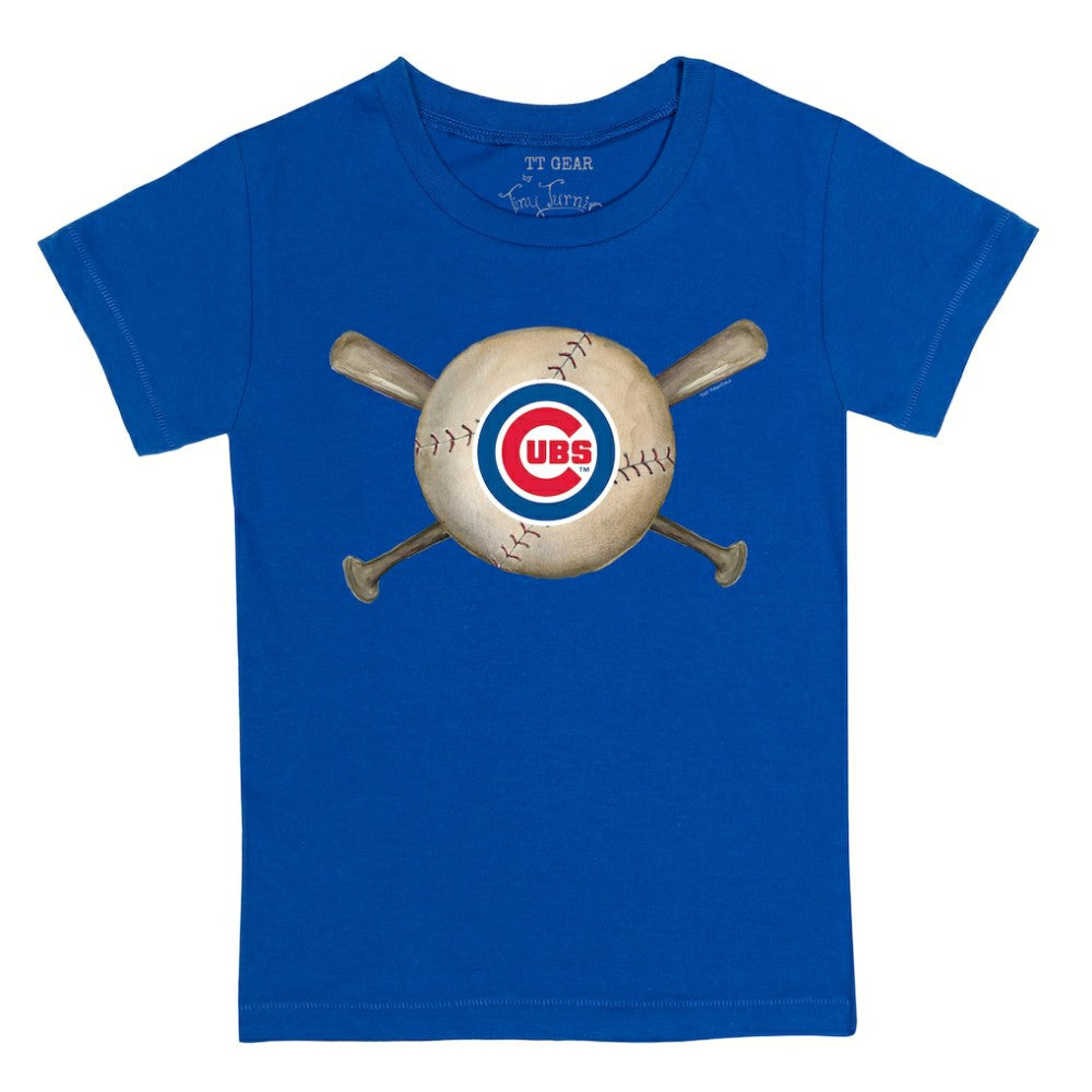Chicago Cubs Tiny Turnip Youth Baseball Cross Bats T-Shirt - MLB T-shirts