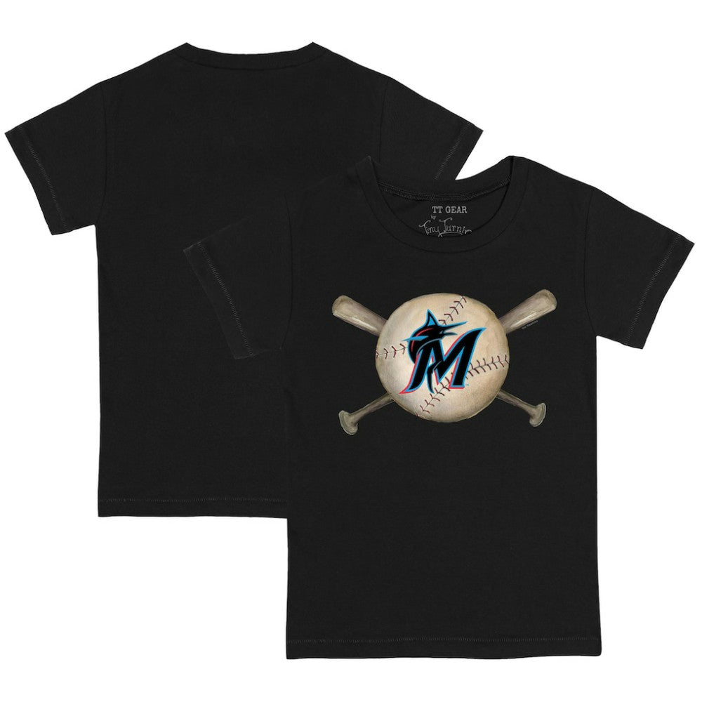 Miami Marlins Tiny Turnip Youth Baseball Cross Bats T-Shirt - MLB T-shirts
