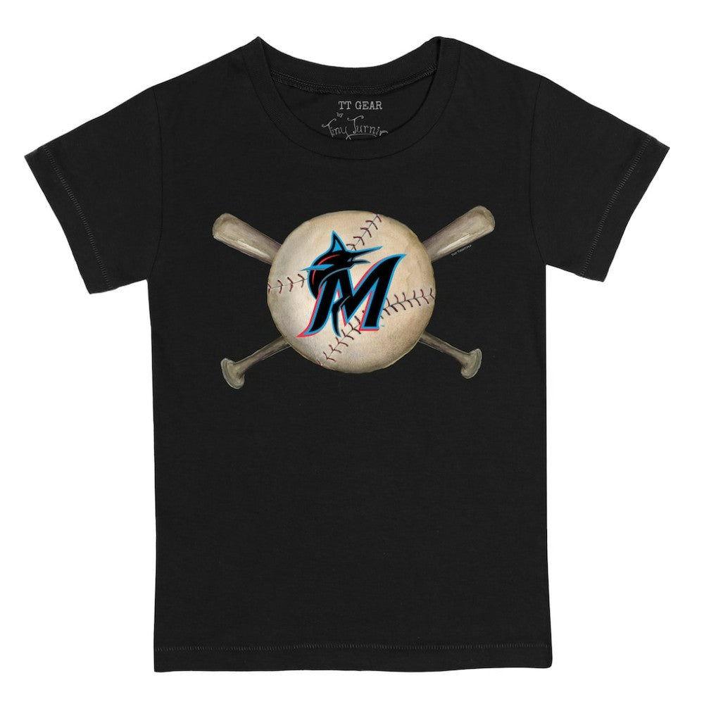 Miami Marlins Tiny Turnip Youth Baseball Cross Bats T-Shirt - MLB T-shirts