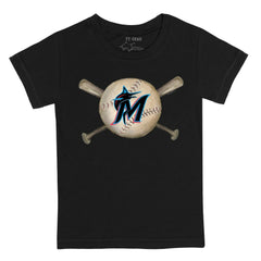Miami Marlins Tiny Turnip Youth Baseball Cross Bats T-Shirt - MLB T-shirts