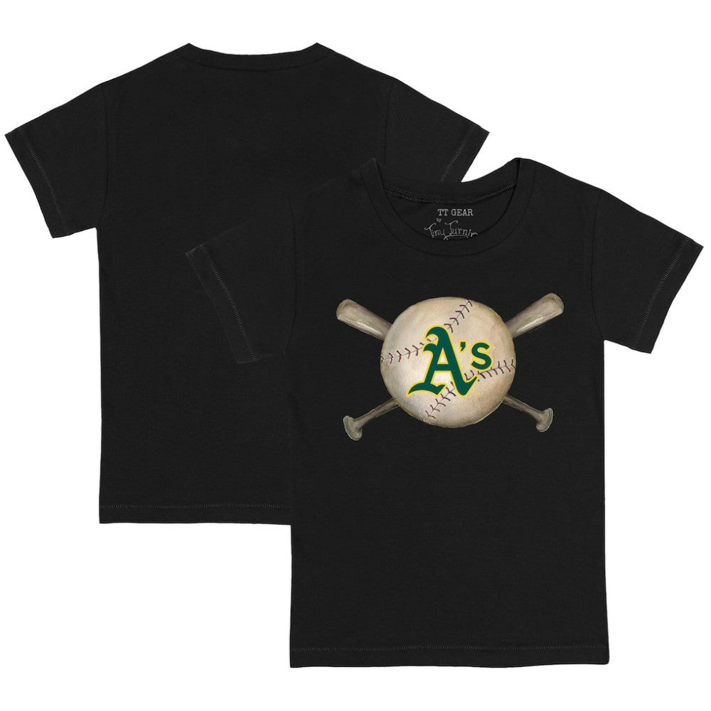Athletics Tiny Turnip Youth Baseball Cross Bats T-Shirt - MLB T-shirts