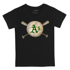 Athletics Tiny Turnip Youth Baseball Cross Bats T-Shirt - MLB T-shirts