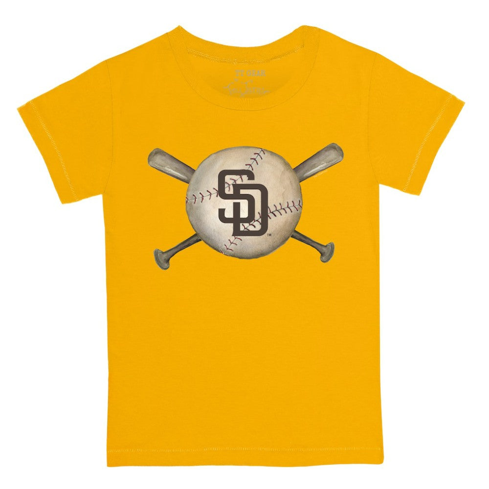 San Diego Padres Tiny Turnip Youth Baseball Cross Bats T-Shirt - MLB T-shirts