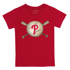 Philadelphia Phillies Tiny Turnip Youth Baseball Cross Bats T-Shirt - MLB T-shirts