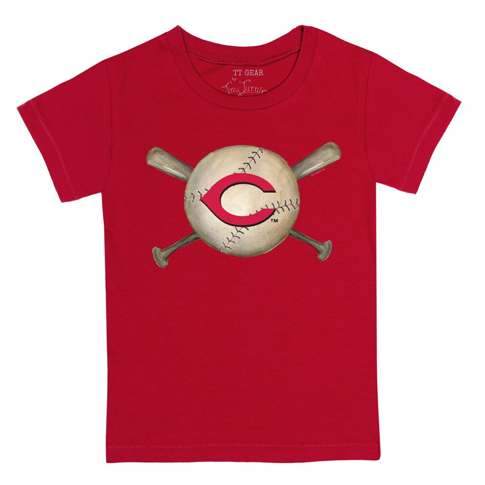 Cincinnati Reds Tiny Turnip Youth Baseball Cross Bats T-Shirt - MLB T-shirts