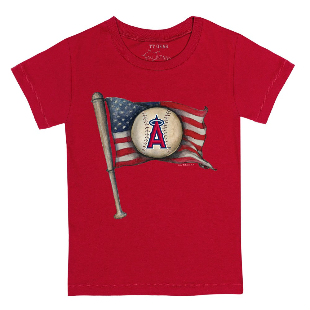 Los Angeles Angels Tiny Turnip Youth Baseball Flag T-Shirt - MLB T-shirts