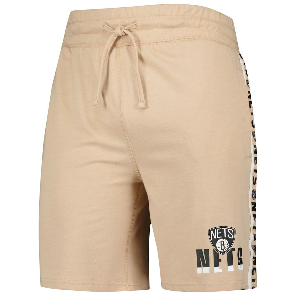 Tan Brooklyn Nets Concepts Sport Team Stripe Shorts | NBA