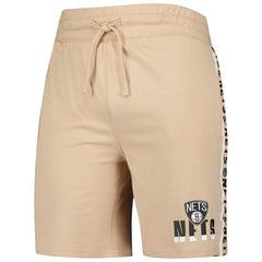 Tan Brooklyn Nets Concepts Sport Team Stripe Shorts | NBA
