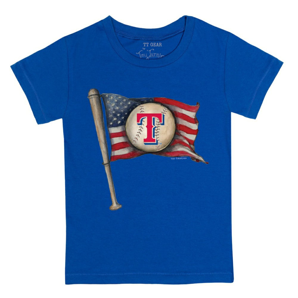 Texas Rangers Tiny Turnip Youth Baseball Flag T-Shirt - MLB T-shirts