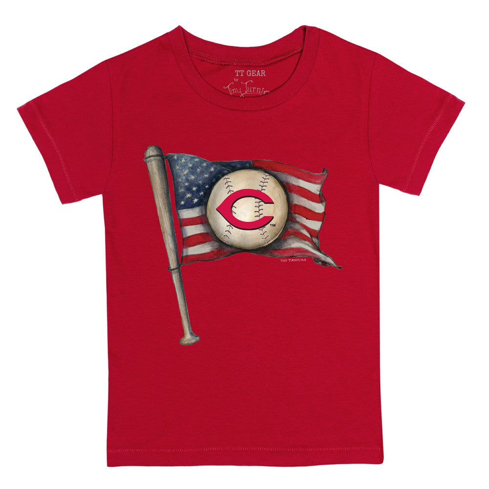 Cincinnati Reds Tiny Turnip Youth Baseball Flag T-Shirt - MLB T-shirts
