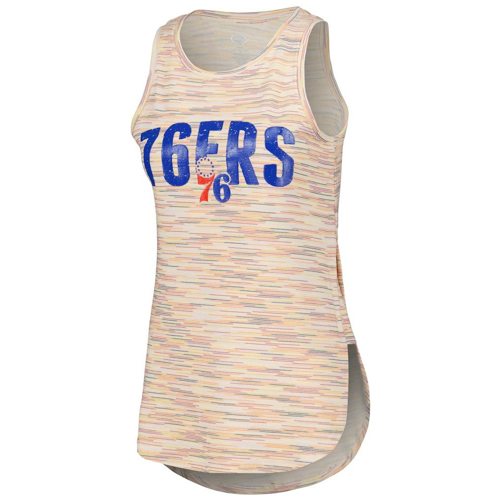 White Philadelphia 76ers Concepts Sport Women's Sunray Tank Top | NBA