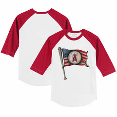 Los Angeles Angels Tiny Turnip Youth Baseball Flag 3/4-Sleeve Raglan T-Shirt - MLB T-shirts