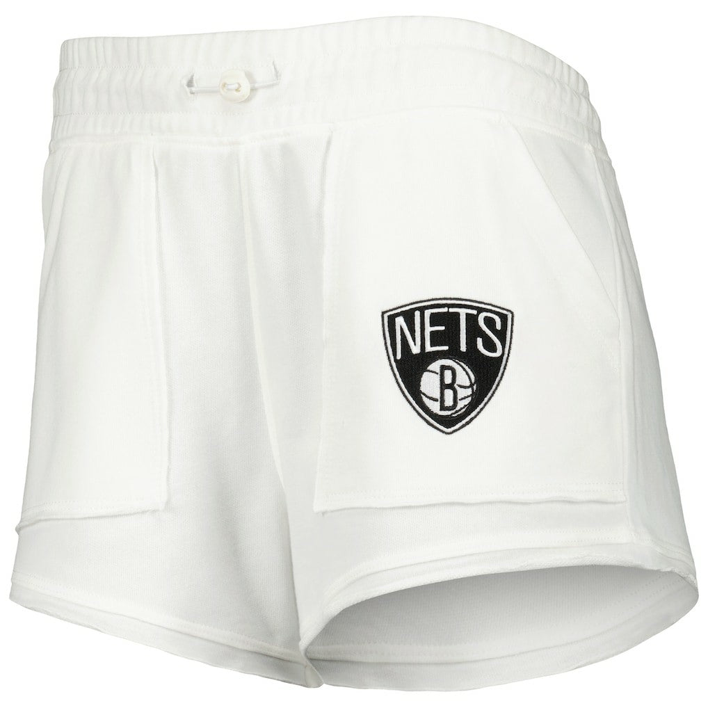 White Brooklyn Nets Concepts Sport Women's Sunray Shorts | NBA