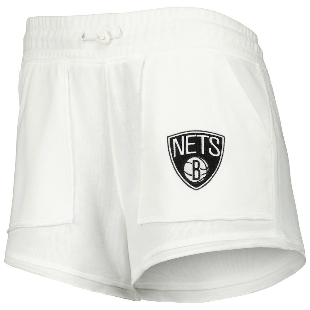 White Brooklyn Nets Concepts Sport Women's Sunray Shorts | NBA