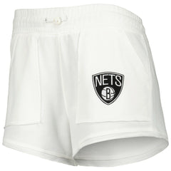 White Brooklyn Nets Concepts Sport Women's Sunray Shorts | NBA