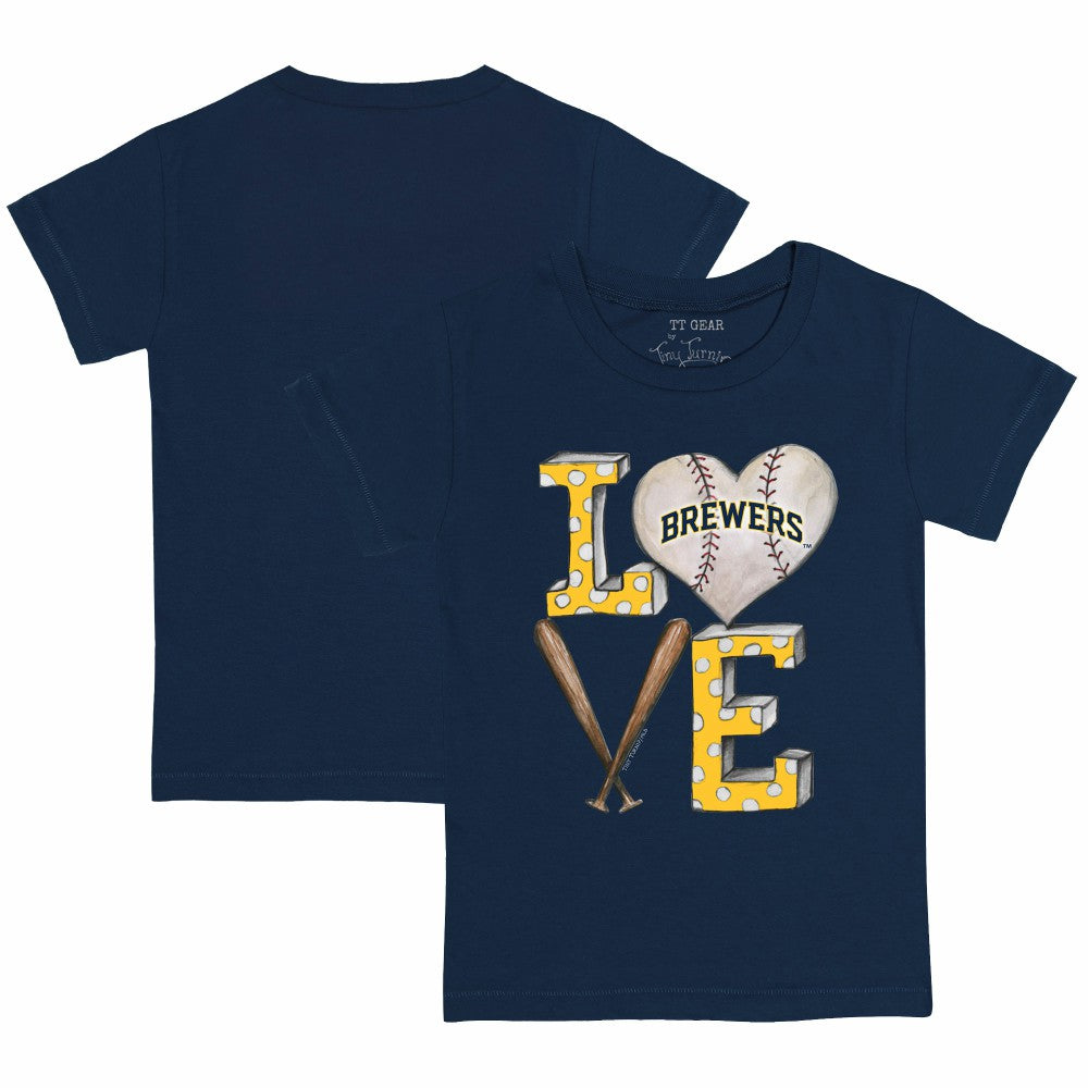 Milwaukee Brewers Tiny Turnip Youth Baseball Love T-Shirt - MLB T-shirts